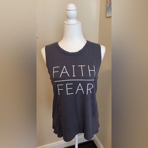 Faith over Fear dark gray Tank Boutique top Md